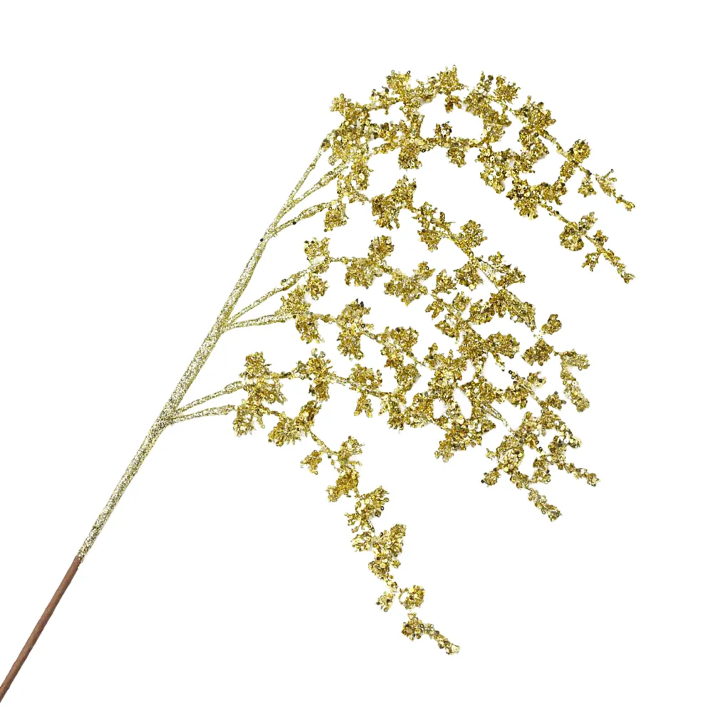 New Christmas Forever SPRAY LEAVES 31.5″ RED GLITTER