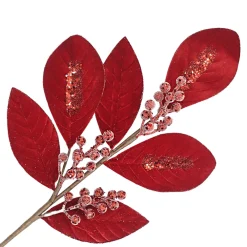 Clearance Christmas Forever SPRAY LEAVES 31.5″ SILVER GLITTER