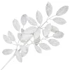 Best Christmas Forever SPRAY LEAVES 33″ WHITE W/ SILVER GLITTER