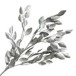 Christmas Forever SPRAY LEAVES APPLE 29.5″ SILVER GLITTER