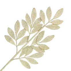 Outlet Christmas Forever SPRAY LEAVES BAY 26″ IVORY GLITTER