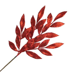 New Christmas Forever SPRAY LEAVES BAY 22″ RED 22″ GLITTER