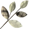 Clearance Christmas Forever SPRAY LEAVES FABRIC 26″ 2-TONE VELVET PLAID /CREAM GLITTER EDGE