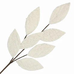 Best Christmas Forever SPRAY LEAVES FABRIC 26″ IVORY FUR