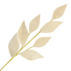 Christmas Forever SPRAY LEAVES FABRIC 26″ WOOL NATURAL/ FROSTED