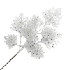 Outlet Christmas Forever SPRAY LEAVES FAN SHAPE 18″ WHITE/SILVER GLITTER
