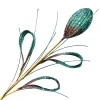 Online Christmas Forever SPRAY LEAVES FOLDED/ RIBBED 22″ PEACOCK GLITTER