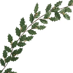 Clearance Christmas Forever SPRAY LEAVES HOLLY 26″ CHAMPAGNE METALLIC HOLLY LEAVES
