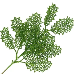 Outlet Christmas Forever SPRAY LEAVES HOLLY MESH 10″ GREEN GLITTER