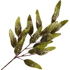 New Christmas Forever SPRAY LEAVES LONG 27″ GREEN W/ GOLD GLITTER