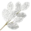 Clearance Christmas Forever SPRAY LEAVES MAGNOLIA 27.5″ SILVER METALIC W/ GLITTER