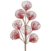 Best Christmas Forever SPRAY LEAVES MESH 26″ RED GLITTER