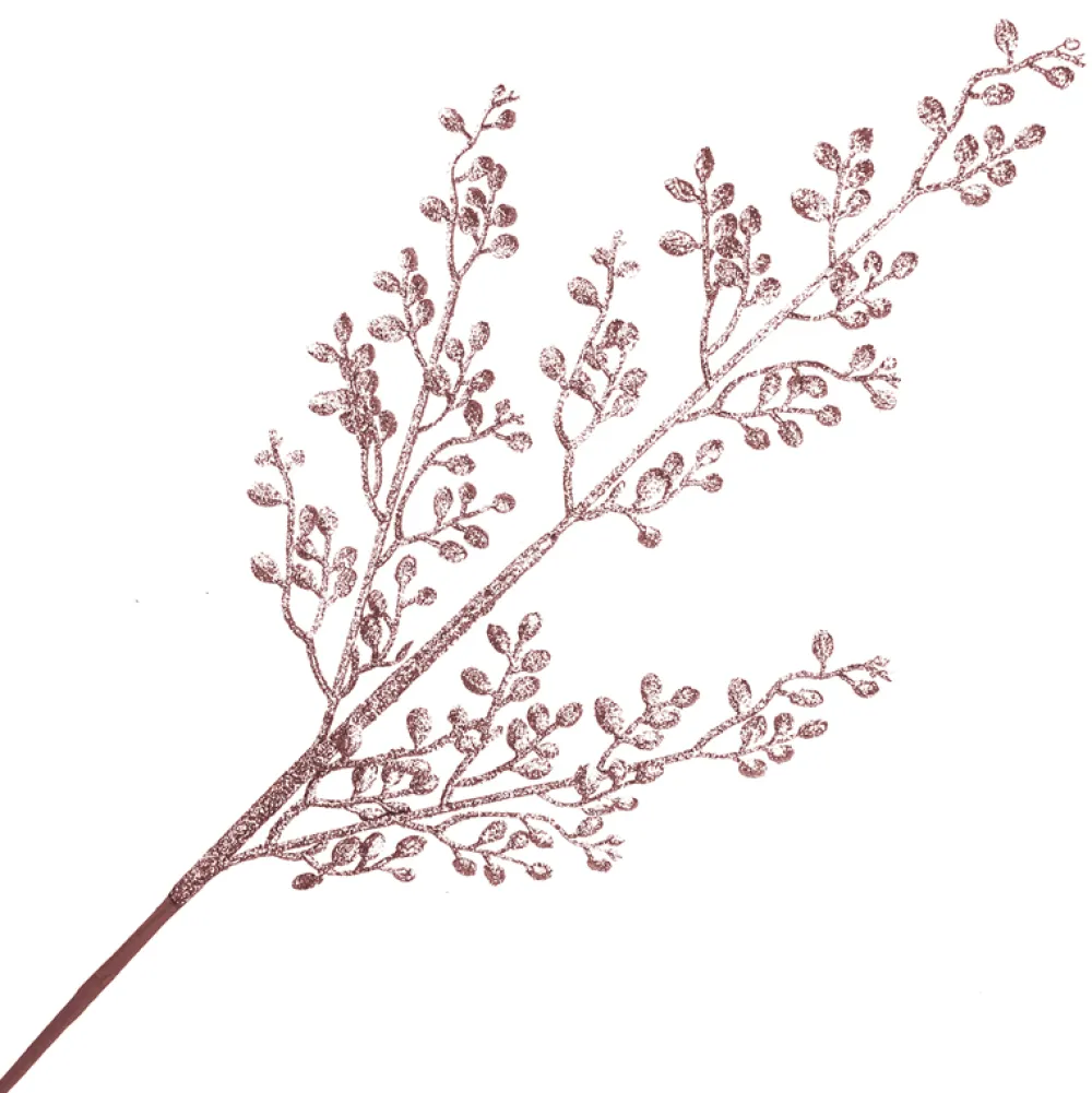 Clearance Christmas Forever SPRAY LEAVES MINI 26″ ROSE GOLD GLITTER