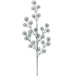 Clearance Christmas Forever SPRAY LEAVES PEACOCK 28″ GREEN GLITTER