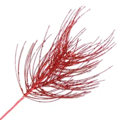 Best Christmas Forever SPRAY NEEDLE PINE LONG 26″ RED GLITTER