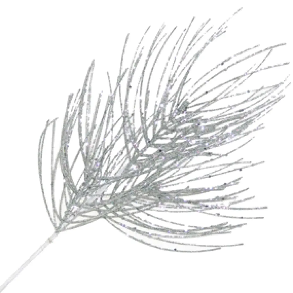 Best Christmas Forever SPRAY NEEDLE PINE LONG 26″ SILVER GLITTER