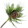 Online Christmas Forever SPRAY PINE 20″ NEEDLE PINE, CEDAR, MAGNOLIA LEAVES W/ FROSTED PINE CONE