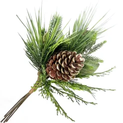 Online Christmas Forever SPRAY PINE 20″ NEEDLE PINE, CEDAR, MAGNOLIA LEAVES W/ FROSTED PINE CONE