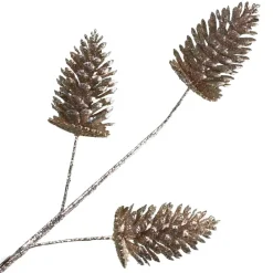New Christmas Forever SPRAY PINE CONE 29″ CHAMPAGNE W/ GLITTER