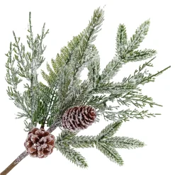 Sale Christmas Forever SPRAY PINE FROSTED 17″ MIXED PINE W/ PINE CONES