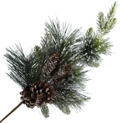 Clearance Christmas Forever SPRAY PINE SNOWY 28″ NEEDLE PINE W/ CONES