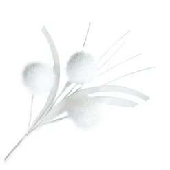 New Christmas Forever SPRAY SNOWBALLS W/ TWIGS 19″ WHITE