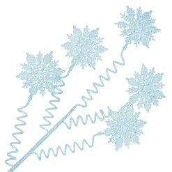 Hot Christmas Forever SPRAY SNOWFLAKE FROSTED 25.5″ BABY BLUE GLITTER | SEQUINS