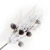 Online Christmas Forever SPRAY TWIG 12″ FLOCKED W/PINE CONES