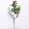 Best Christmas Forever SPRAY WHITE HYDRANGEA 17″ MIXED GREEN W/ RED BERRIES