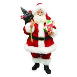 Online Christmas Forever STANDING SANTA 11″ TRADITIONAL RED/WHITE W/ GIFT BOX