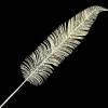 Hot Christmas Forever STEM FERN FEATHER 30″ IVORY GLITTER W/BEADS