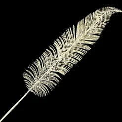Hot Christmas Forever STEM FERN FEATHER 30″ IVORY GLITTER W/BEADS