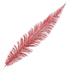 Sale Christmas Forever STEM FERN LEAF 22.5″ GLITTER RED