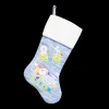 Discount Christmas Forever STOCKING 20.5″ BLUE KNITTED W/DOG EMB AND FLEECE CUFF