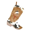 Online Christmas Forever STOCKING 18.5″ BROWN IMITATED LEATHER & FAUX FUR W/ EMBROIDERY, COWBOY BOOT DESIGN