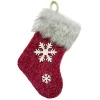 Clearance Christmas Forever STOCKING 9.5″ FAUX FUR RED W/ SNOWFLAKE