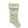 Hot Christmas Forever STOCKING 21.5″ IVORY CABLE KNIT