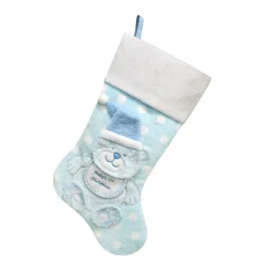 Hot Christmas Forever STOCKING 20.5″ LT. BLUE FAUX FUR, DIMENSIONAL FAUX FUR BEAR DESIGN