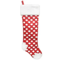 Discount Christmas Forever STOCKING 25″ RED POM POM & FLEECE WITH FAUX FUR CUFF HEEL & TOE