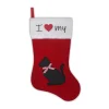 Online Christmas Forever STOCKING 18.5″ RED VELVET PET- CAT W/ APPLIQUE & BOW, FAUX FUR CUFF-