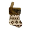 Online Christmas Forever STOCKING MINI 6″ BROWN KNITTED W/ FAUX FUR CUFF