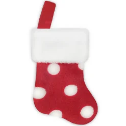 Sale Christmas Forever STOCKING MINI 6″ RED W/ FAUX FUR CUFF – POLKA DOTS
