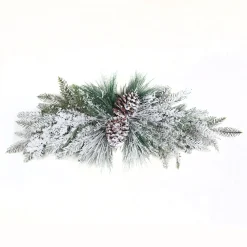 Online Christmas Forever SWAG PINE 31″ FLOCKED MIXED PINE W/ PINE CONES