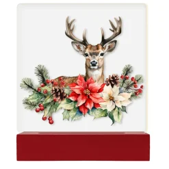 Sale Christmas Forever TABLE DECOR ACRYLIC LIGHTED TABLETOP 6″x2.5″x7″ REINDEER LED STRIP+6/18TIMER