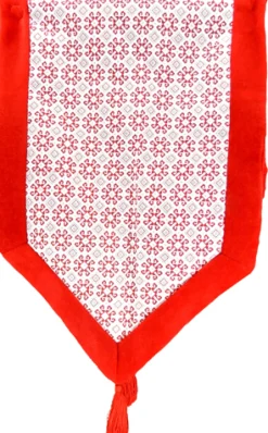 New Christmas Forever TABLE RUNNER 16″ X 72″ RED/SILVER PRINT