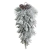 Online Christmas Forever TEARDROP PINE 28″ FLOCKED MIXED PINE |W/ PINE CONES 28″