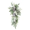 Outlet Christmas Forever TEARDROP PINE 30″ FLOCKED W/ NEEDLE PINE & PINE CONES