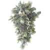 Best Christmas Forever TEARDROP PINE FROSTED 30″ MIXED PINE W/ EUCALYPTUS, BLACK BERRIES & PINE CONES