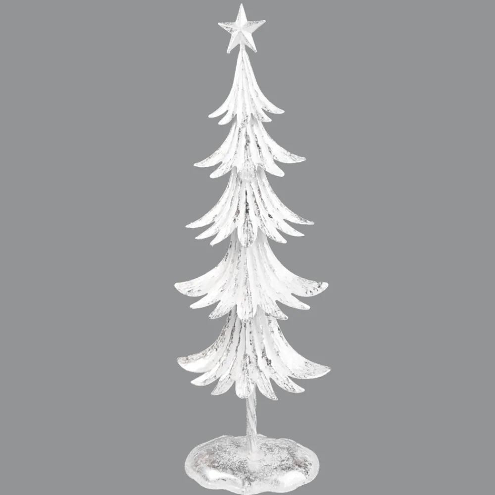 Best Christmas Forever TREE 20″ WHITE METAL W/ SILVER FOIL