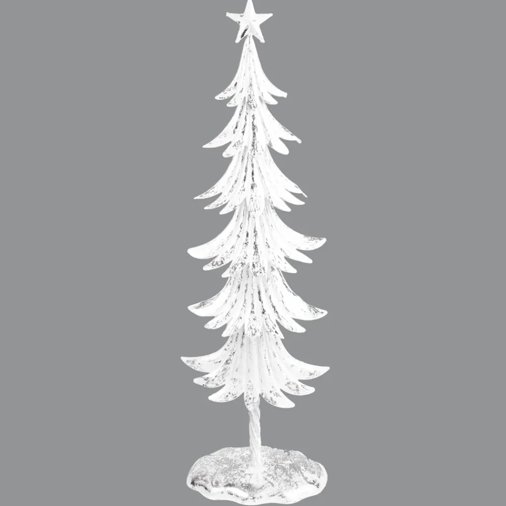 Outlet Christmas Forever TREE 24″ WHITE METAL W/ SILVER FOIL